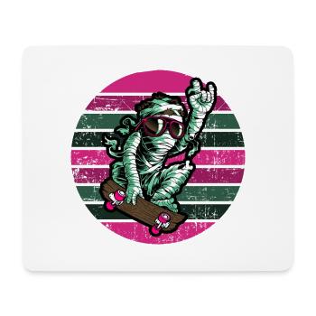 Skate Skateboard skateboard skate Momie - Tapis de souris (format paysage) - blanc - Devant