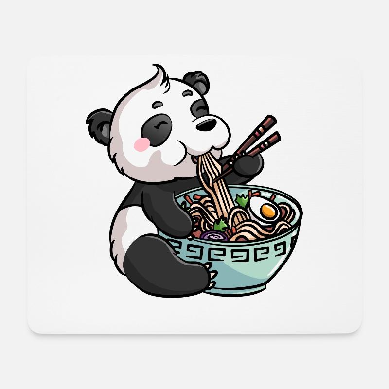 Ramen Japanische Nudeln Kawaii Panda Geschenk - Mousepad (Querformat) - Weiß