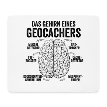 Geocaching - Das Gehirn eines Geocachers - Mousepad (Querformat) - Weiß - Vorne