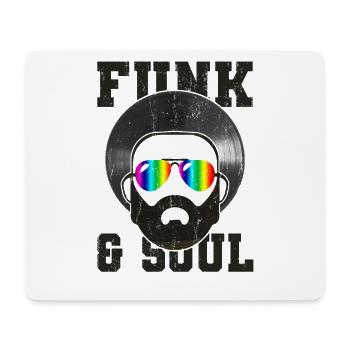 Funk and Soul Afro Disque Vinyle Cool Rétro - Tapis de souris (format paysage) - blanc - Devant