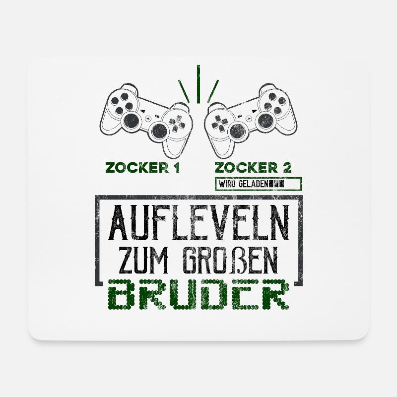 Großer Bruder Ankündigung Gaming Kinder Geschenk - Mousepad (Querformat) - Weiß