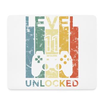 11.Geburtstag Junge Gamer Mädel Level Elf Geschenk - Mousepad (Querformat) - Weiß - Vorne