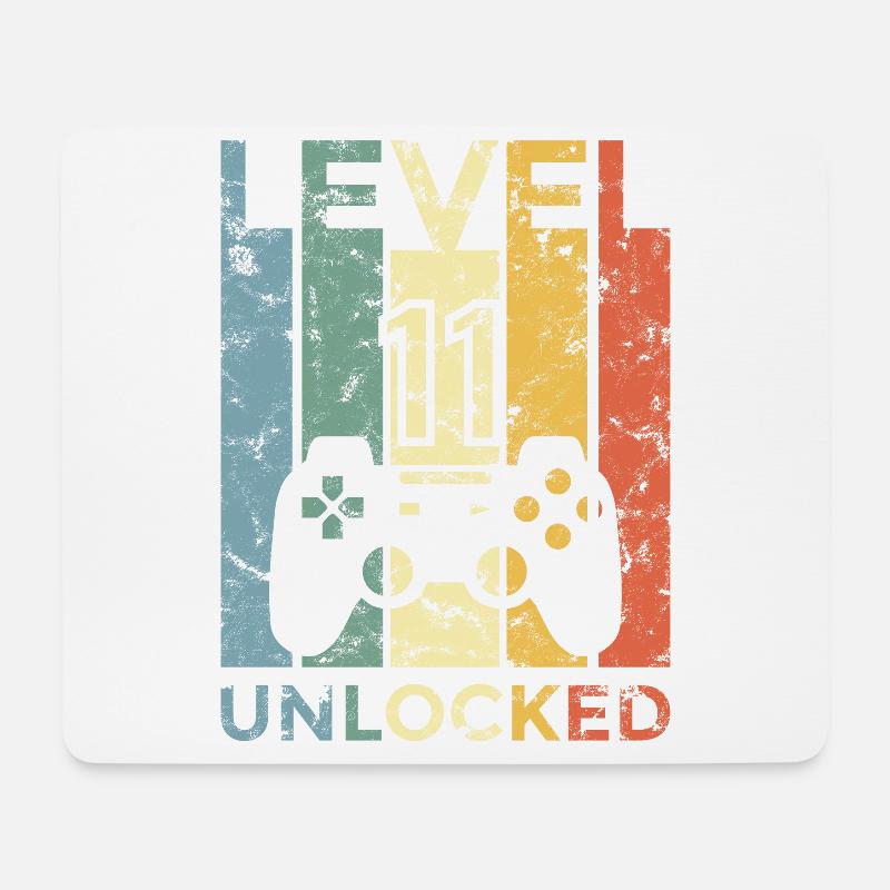 11.Geburtstag Junge Gamer Mädel Level Elf Geschenk - Mousepad (Querformat) - Weiß
