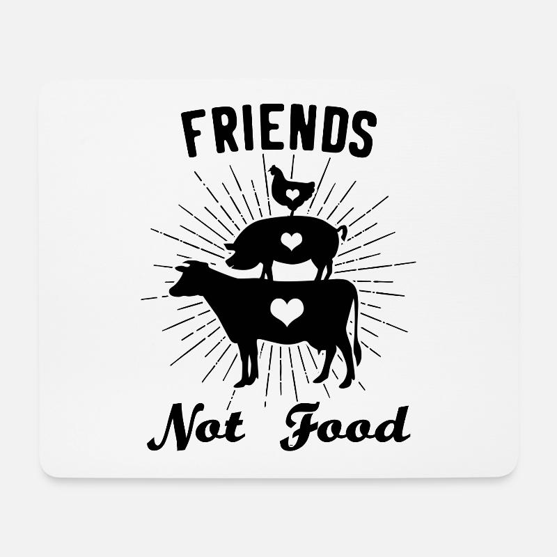 Vegan Veganer Veganerin Kein Essen Schwarz - Mousepad (Querformat) - Weiß