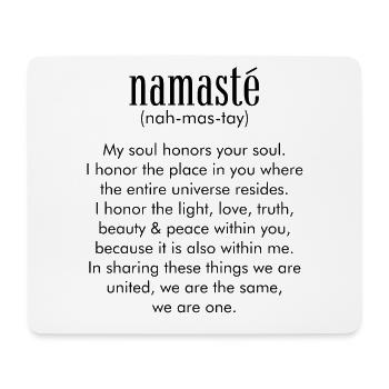 Yoga Meditation Spiritualität Namaste Schwarz - Mousepad (Querformat) - Weiß - Vorne