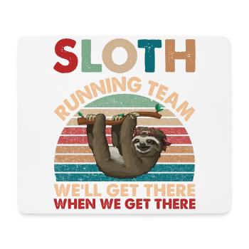 Sloth running Team - Mouse Pad (horizontal) - white - Front