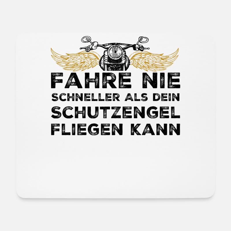 Motorrad Motorradfahrer Spruch Schutzengel - Mousepad (Querformat) - Weiß