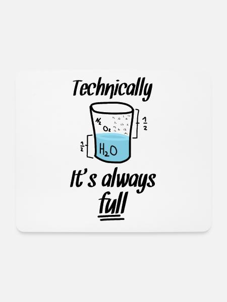 Nerd Nerds Chemie Spruch Glas - Mousepad (Querformat) - Weiß