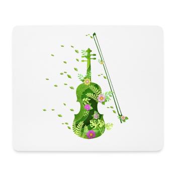 Violon violoniste De violon Fleurs Vert - Tapis de souris (format paysage) - blanc - Devant