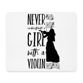 Violin violin violin player sayings girl - Mouse Pad (horizontal) - white - Front