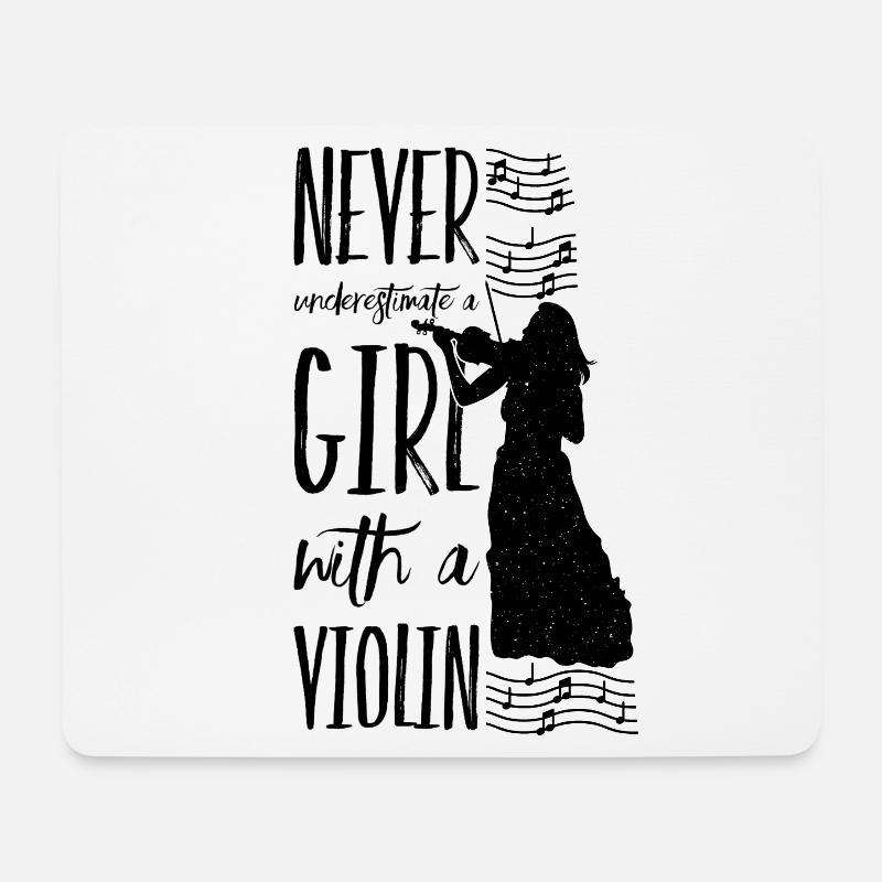 Geige Violine Geigenspieler Sprüche Mädchen - Mousepad (Querformat) - Weiß