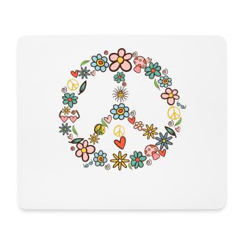 Peace Symbol 60er 70er Jahre Hippie Kostüm - Mousepad (Querformat) - Weiß - Vorne