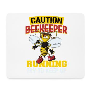 Attention beekeepers - Mouse Pad (horizontal) - white - Front