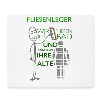 Lustiger Fliesenleger Spruch Geschenkidee - Mousepad (Querformat) - Weiß - Vorne