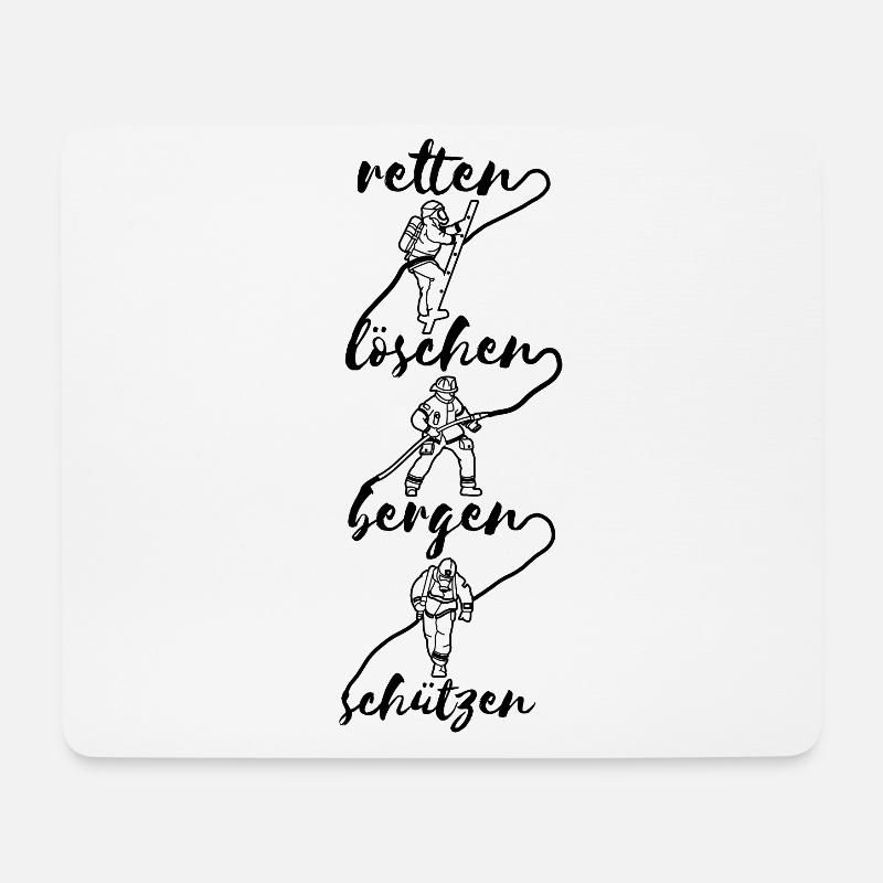 Feuerwehr Spruch Cool - Mousepad (Querformat) - Weiß