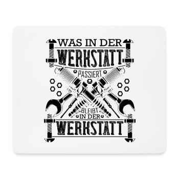 Mechaniker was in der Werkstatt passiert - Mousepad (Querformat) - Weiß - Vorne