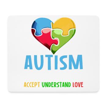Autism Awareness Accept understand love - Mouse Pad (horizontal) - white - Front