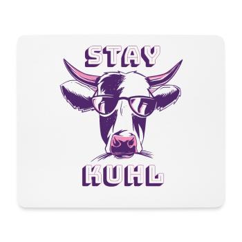 Stay kuhl - Mousepad (Querformat) - Weiß - Vorne