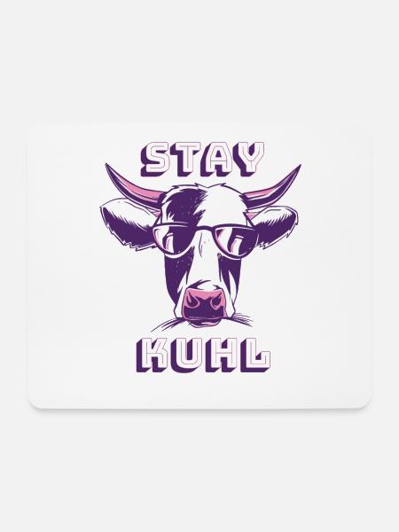 Stay kuhl - Mousepad (Querformat) - Weiß