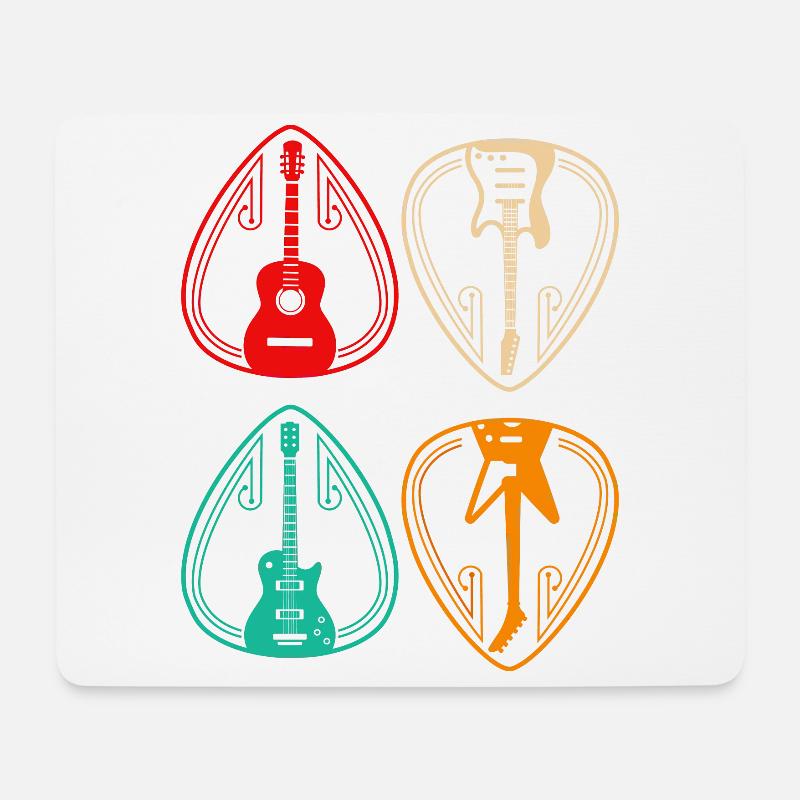 Vintage Guitar Pick Guitarist Gift - Mousepad (Querformat) - Weiß