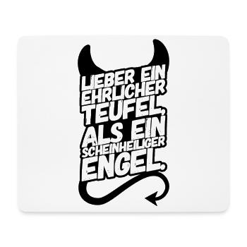 Teufel Spruch - Mousepad (Querformat) - Weiß - Vorne