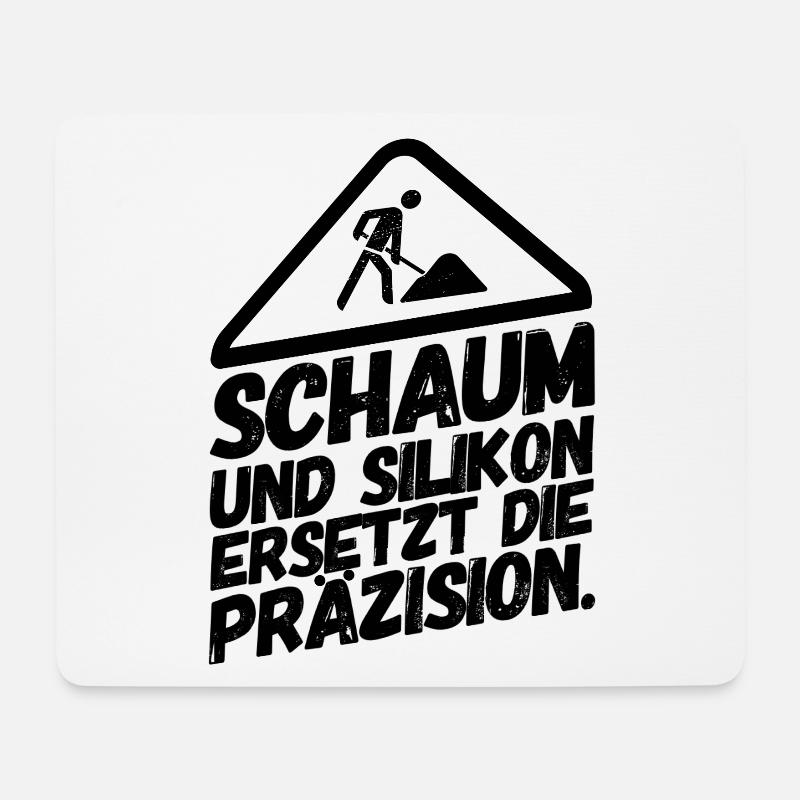 Bauarbeiter Baustelle Schaum Silikon - Mousepad (Querformat) - Weiß