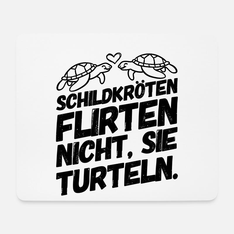 Schildkröte Flirten Turteln Niedlich - Mousepad (Querformat) - Weiß