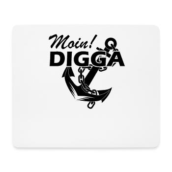 Moin Digga Anker - Mousepad (Querformat) - Weiß - Vorne