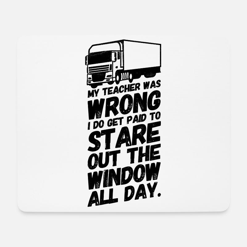 LKW Fahrer Truck Lastwagen Schule II - Mousepad (Querformat) - Weiß