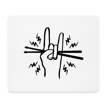 Batterie batteur main II - Tapis de souris (format paysage) - blanc - Devant