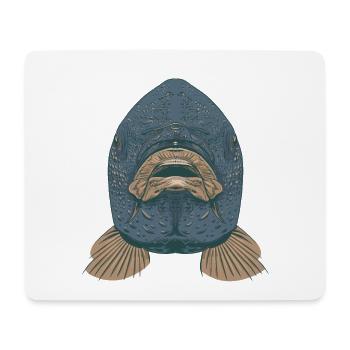 Karpfen Fisch Maul Kopf Gesicht - Mousepad (Querformat) - Weiß - Vorne