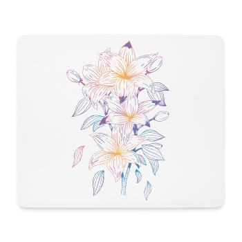 Lys avec un motif arc-en-ciel - Tapis de souris (format paysage) - blanc - Devant