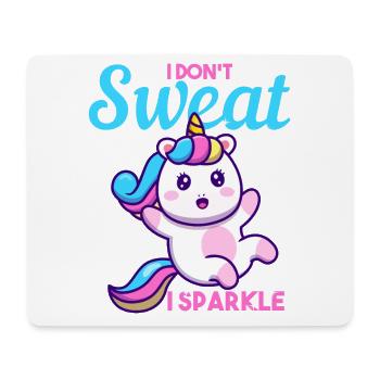 Unicorn I Don't Sweat I Sparkle Gift - Mouse Pad (horizontal) - white - Front