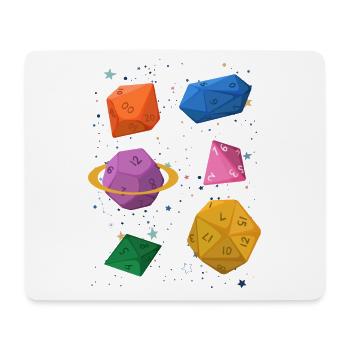 Gamer RPG Würfel Galaxy Geschenk - Mousepad (Querformat) - Weiß - Vorne