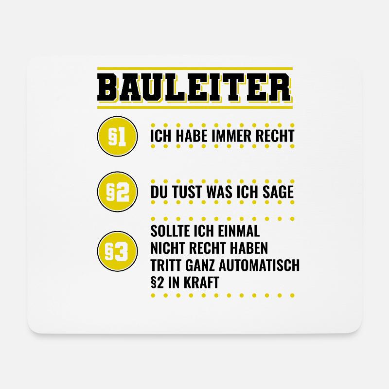 Bauleiter | Lustiges Bauleiter Geschenk - Mousepad (Querformat) - Weiß