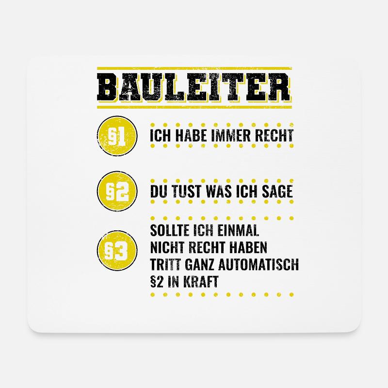 Bauleiter Bauherr - Mousepad (Querformat) - Weiß