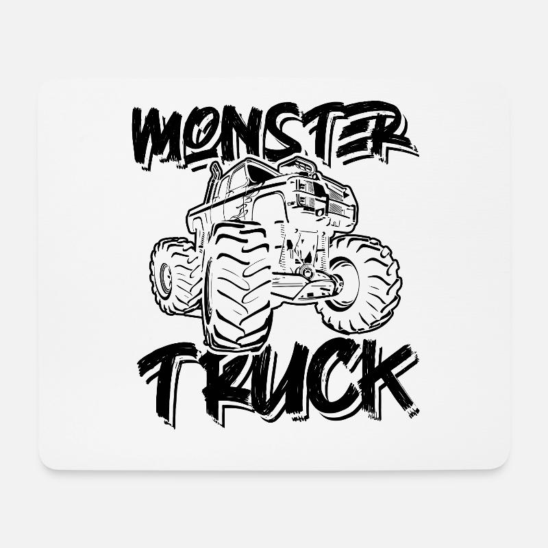 Monstertruck cool - Mousepad (Querformat) - Weiß