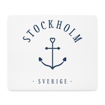 Stockholm Schweden Tattoo Anker Herz Love Hygge - Mousepad (Querformat) - Weiß - Vorne