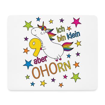 9 Jahre Mädchen Einhorn Ich bin klein aber ohorn 9 - Mousepad (Querformat) - Weiß - Vorne