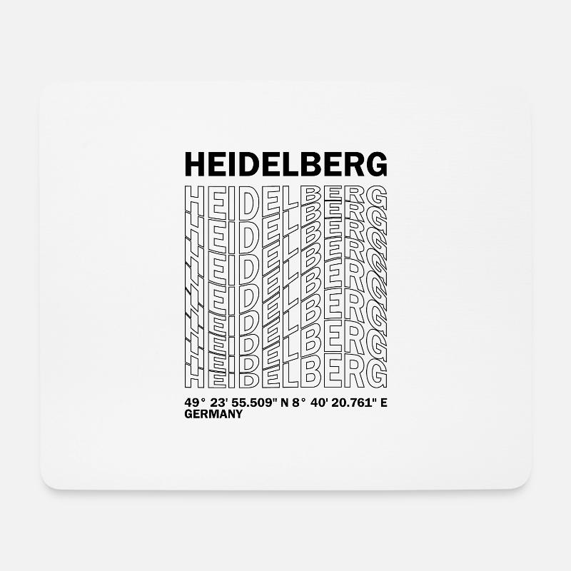 Heidelberg Koordinaten - Mousepad (Querformat) - Weiß