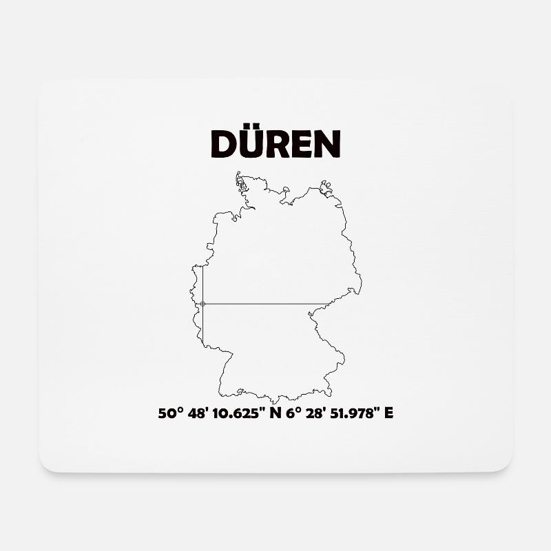 Düren Karte - Mousepad (Querformat) - Weiß