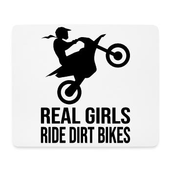 Girls Ride Dirt Bikes Motocross Wheelie Biker-Girl - Tapis de souris (format paysage) - blanc - Devant