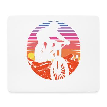 Mountainbike Retro Sunset - Mousepad (Querformat) - Weiß - Vorne
