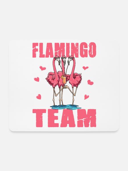 Flamingo Team - Mousepad (Querformat) - Weiß
