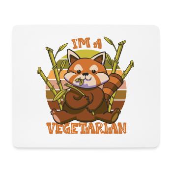 I'm A Vegetarian - Cute Red Panda - Vegan - Mouse Pad (horizontal) - white - Front
