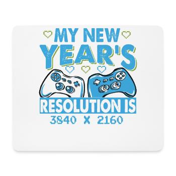 My New Year's Resolution Is 3840 x 2160 - Zocker - Mousepad (Querformat) - Weiß - Vorne