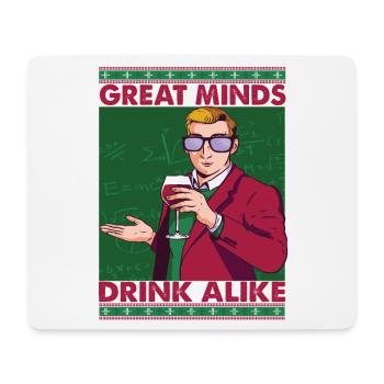 Great Mind Drink Alike - Wein - Mathematiker - Mousepad (Querformat) - Weiß - Vorne