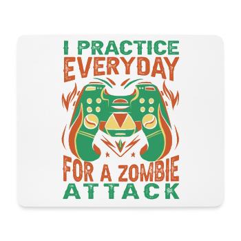 Je m’entraîne tous les jours pour une attaque de zombies - Gambler - Tapis de souris (format paysage) - blanc - Devant