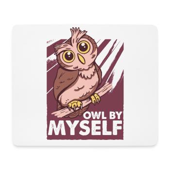 Owl By Myself - Lustiger schräger Vogel - Ornithol - Mousepad (Querformat) - Weiß - Vorne