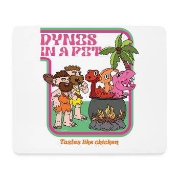 Dynos in a pot - Goûts de poulet - Dinosaures - Tapis de souris (format paysage) - blanc - Devant